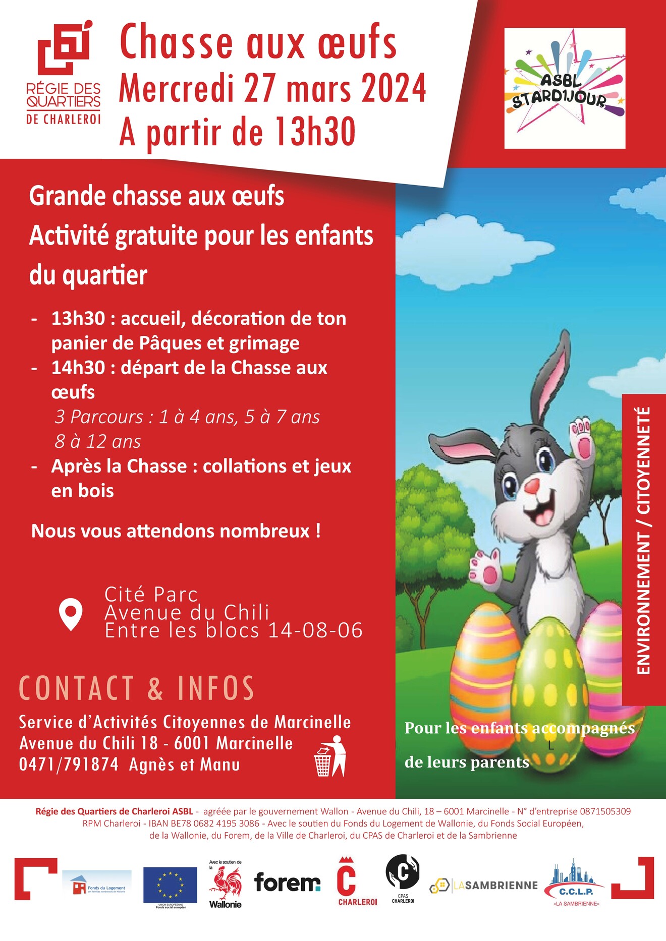 chasse aux oeufs Marcinelle