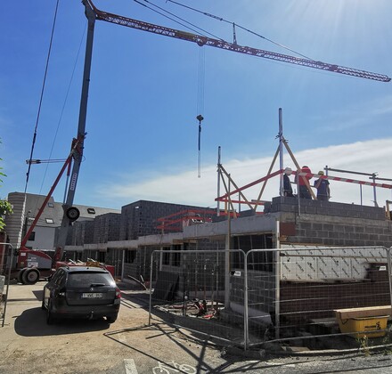 Construction, place de la Queue à Couillet